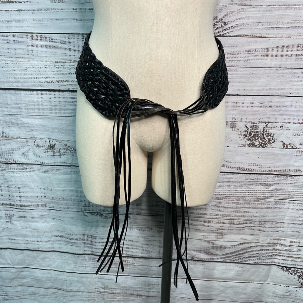 Woven Belt Y2K Wide Faux Leather Boho Belt